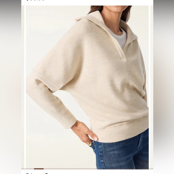 Cozy Collared V-Neck Batwing Sleeve Pullover - Picture 3 of 6